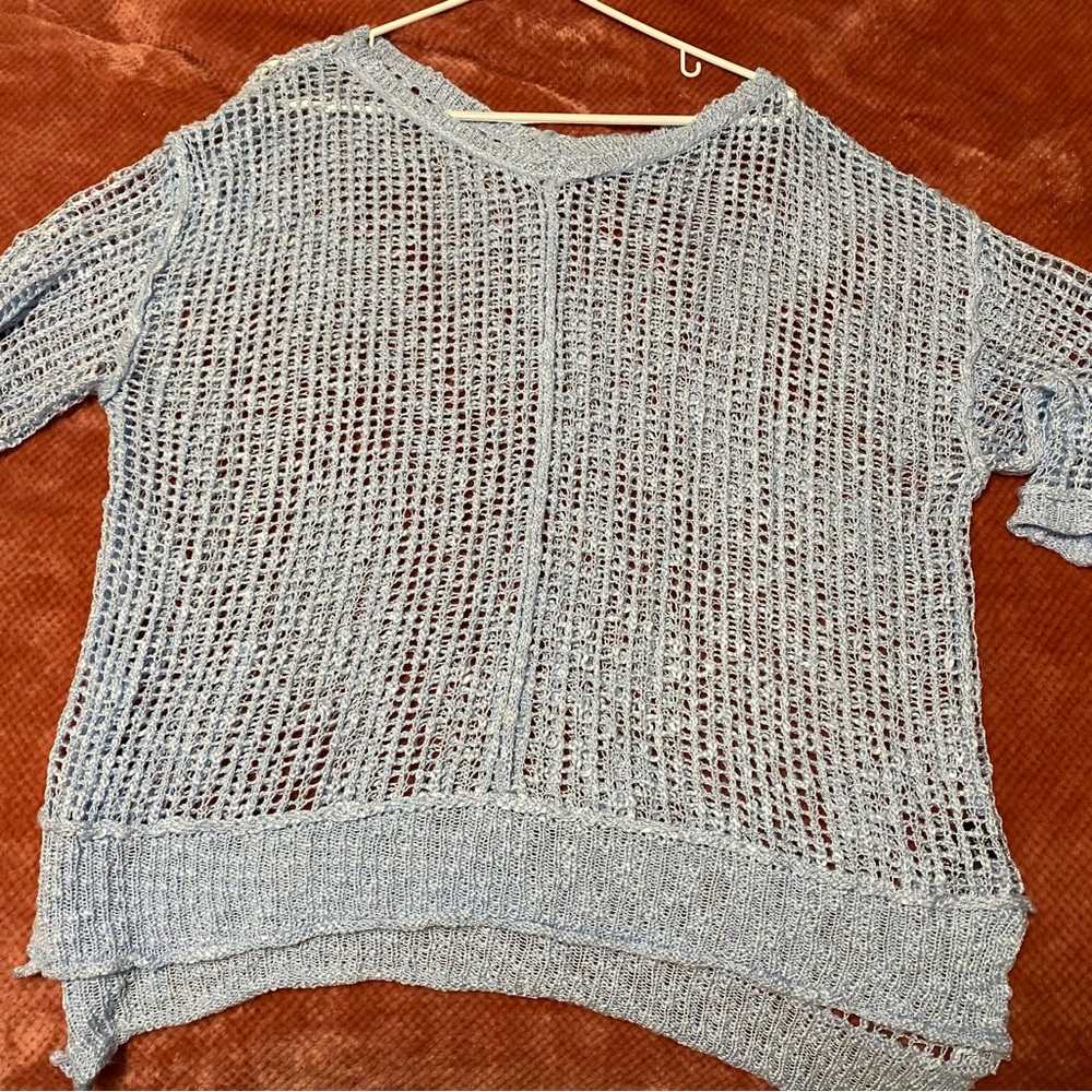 Blue summer knit sweater